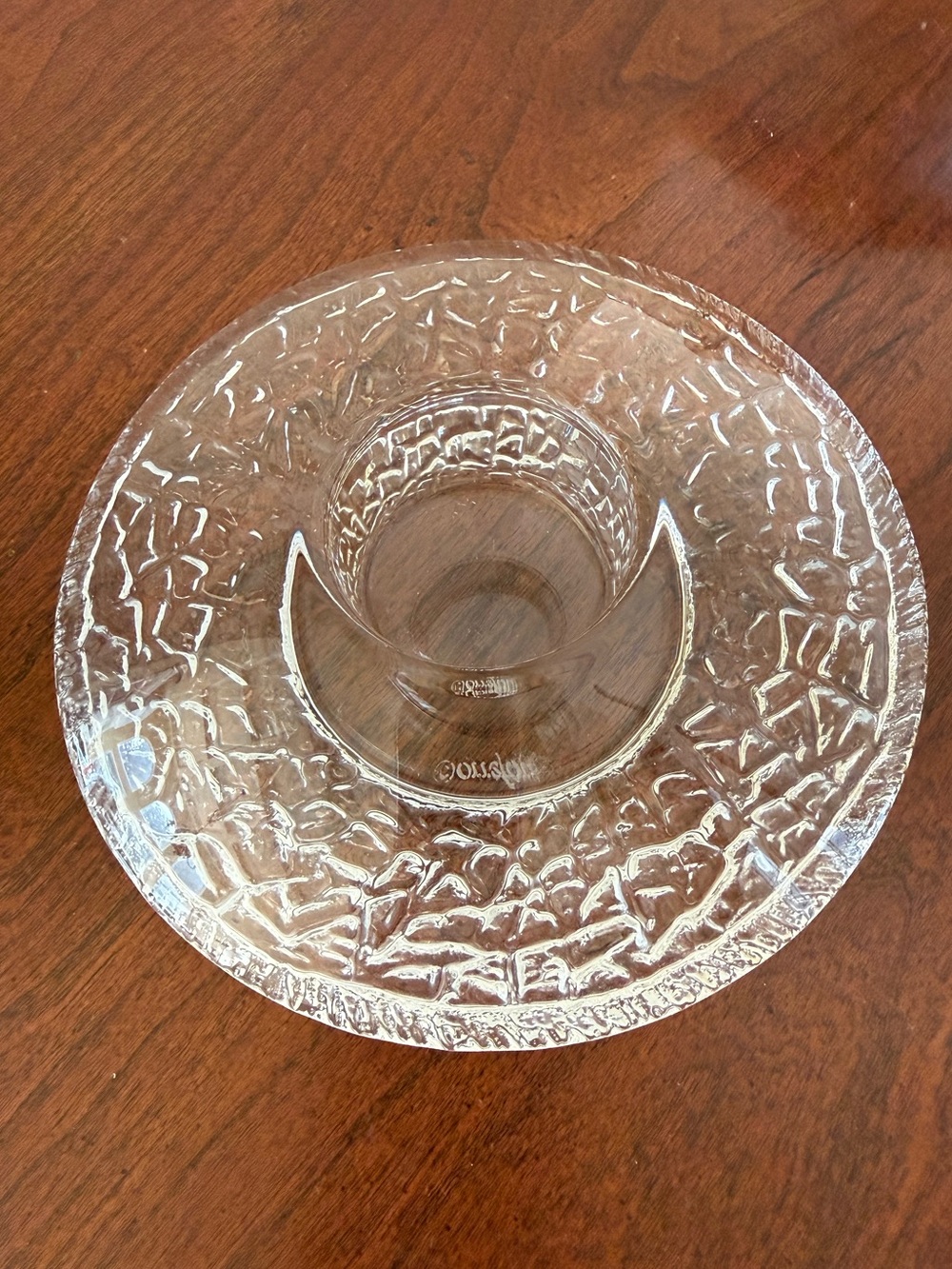 Orrefors crystal ice modern votive candle holder